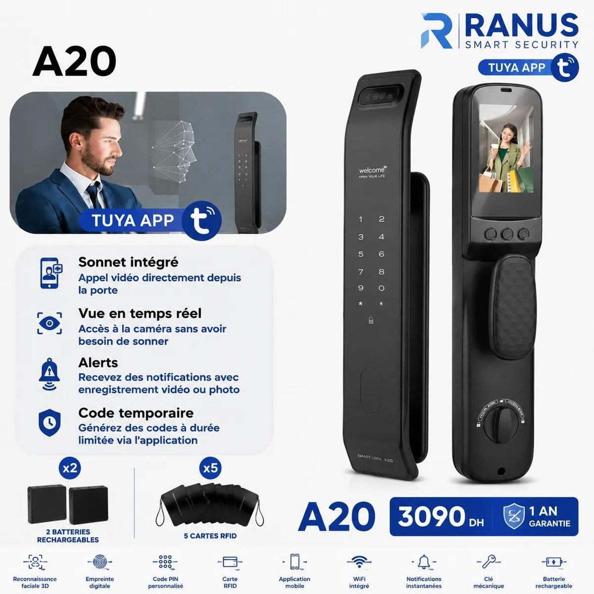 Serrure intelligente A20 - fiche