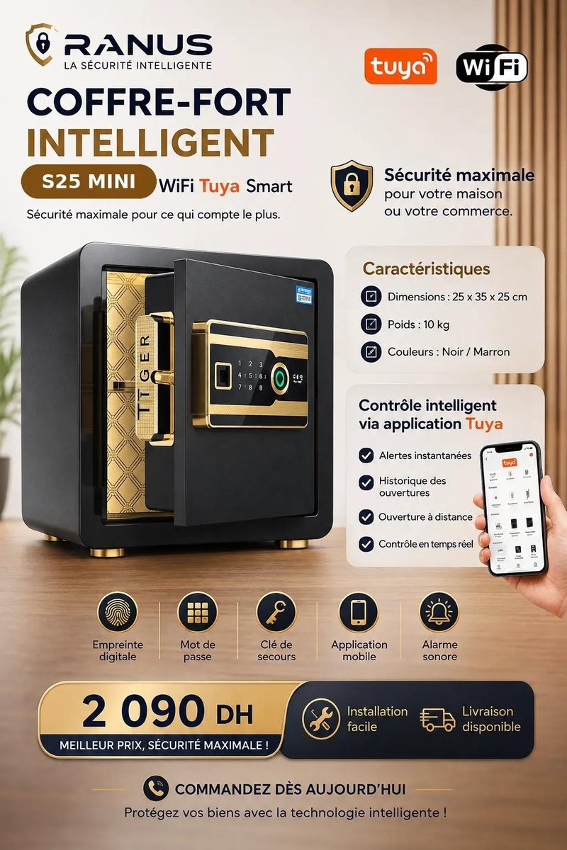 Coffre-fort intelligent S25 Mini Wi-Fi - fiche