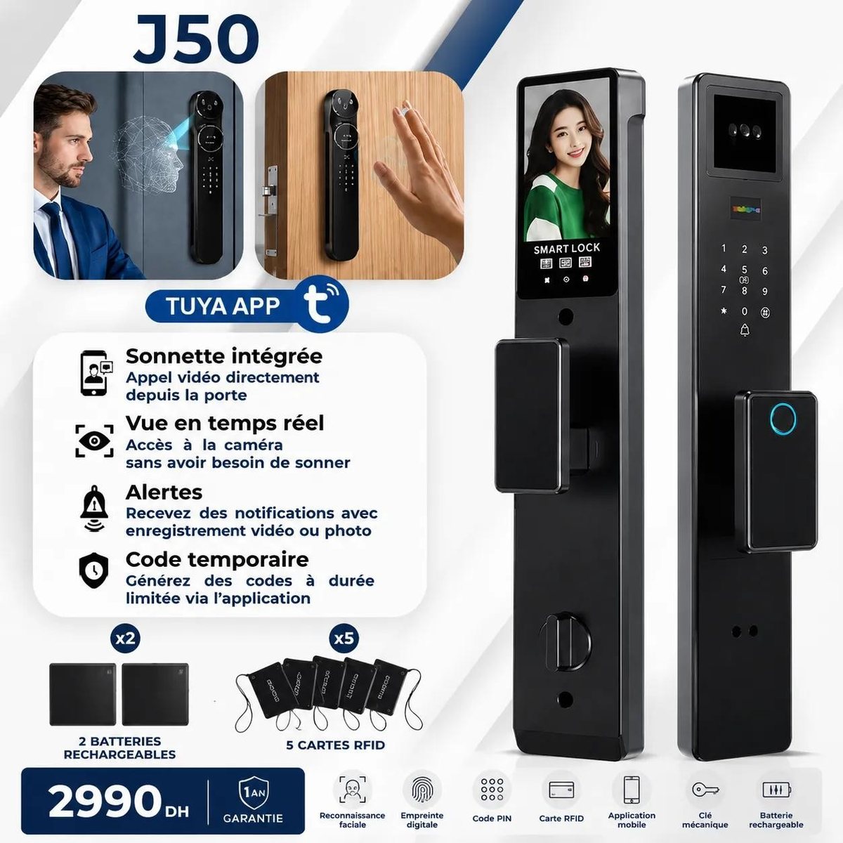 Serrure intelligente J50 - fiche