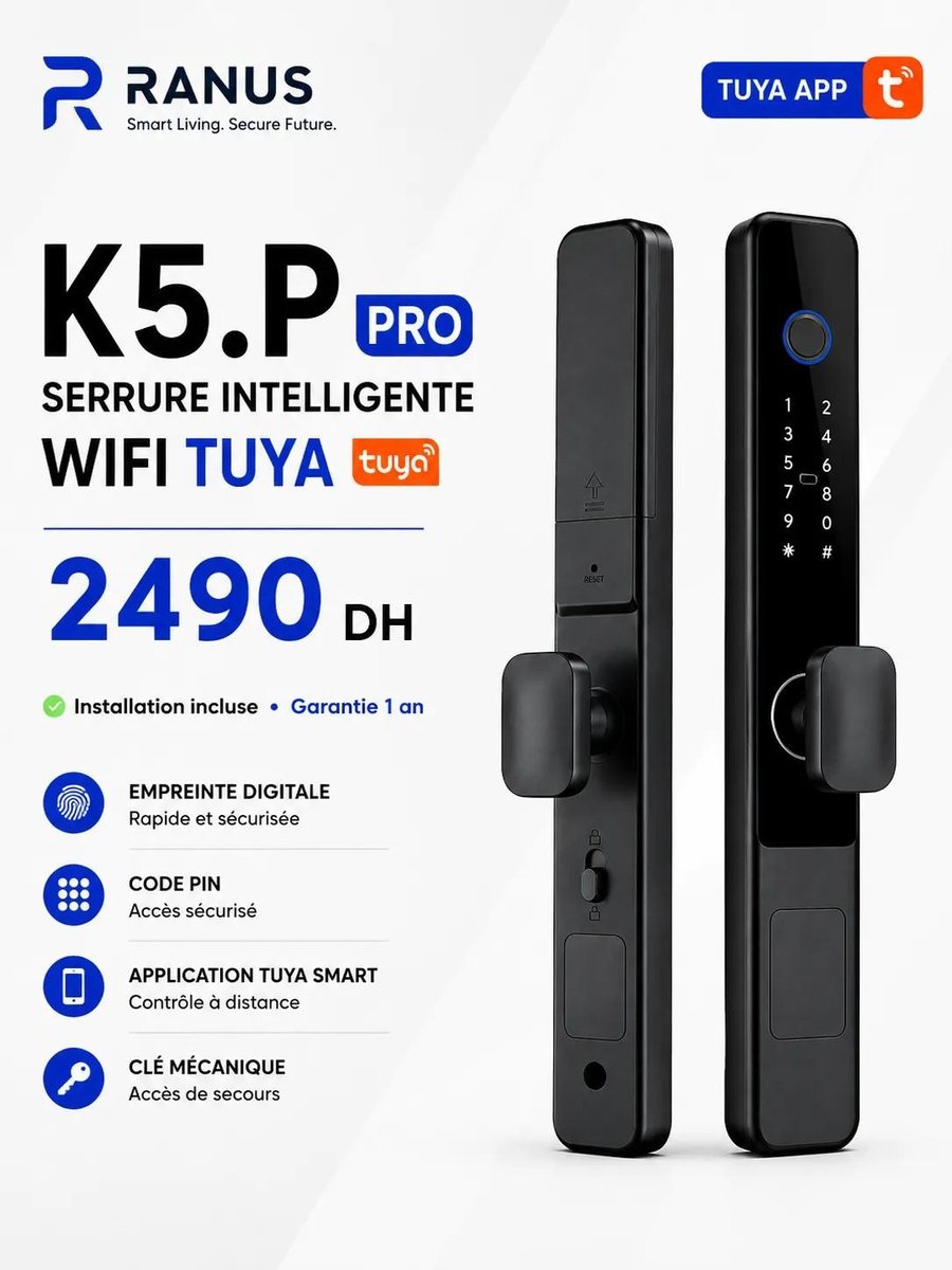Serrure intelligente K5.P Pro Wi-Fi - fiche