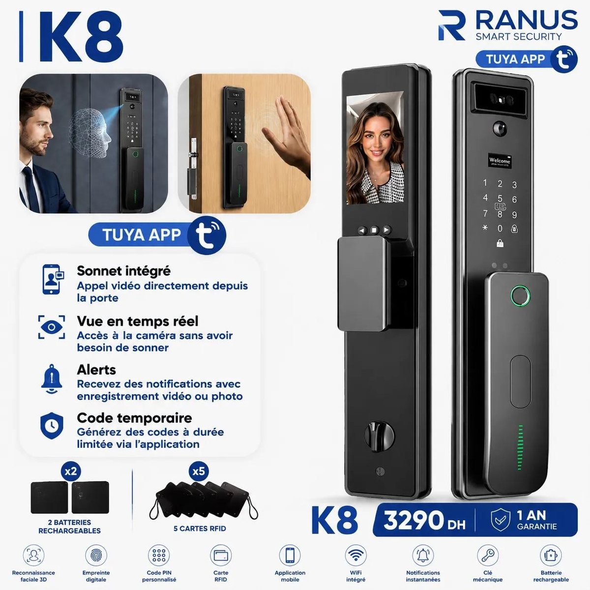 Serrure intelligente K8 - fiche