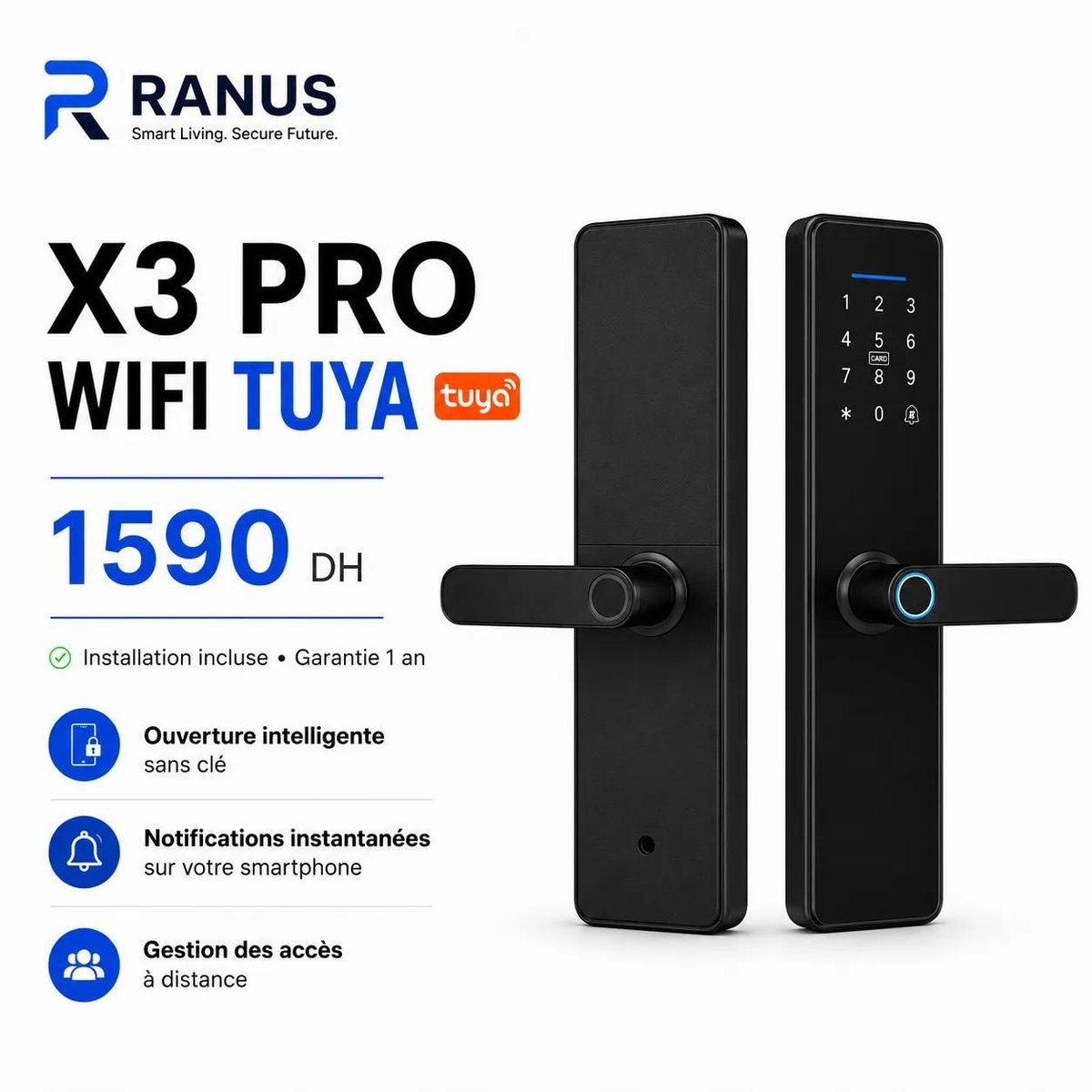 Serrure intelligente X3 Pro Wi-Fi - fiche