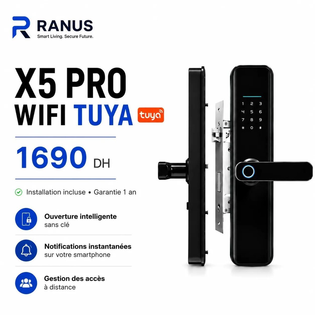 Serrure intelligente X5 Pro Wi-Fi - fiche